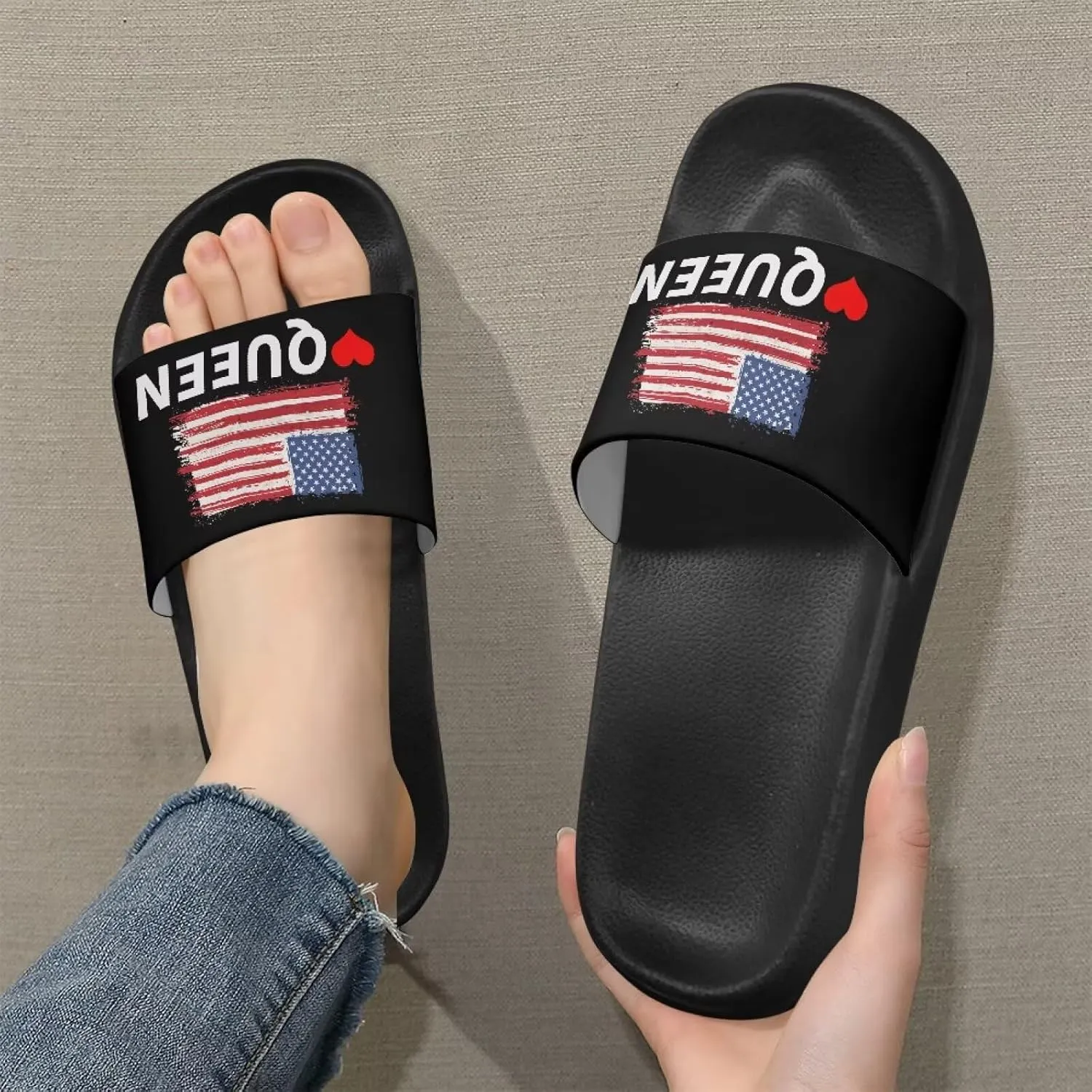 Custom Pillow Slippers for Women Men Non Slip Quick Drying Shower Slides Bathroom Sandals Cushion Thick Sole