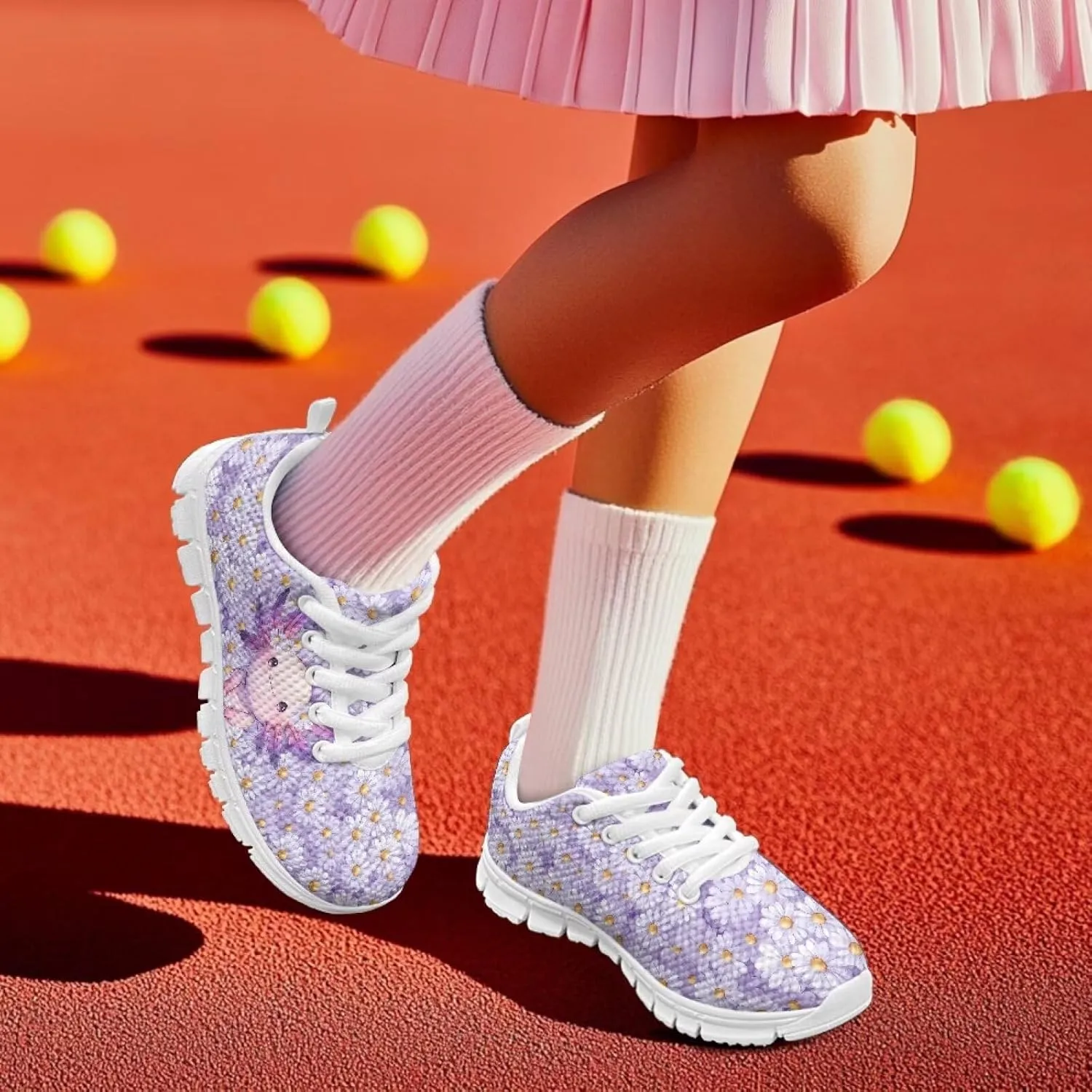 Cute Axolotl Girls Running Shoes Trendy Sneakers for Kids Athletic Shoes
