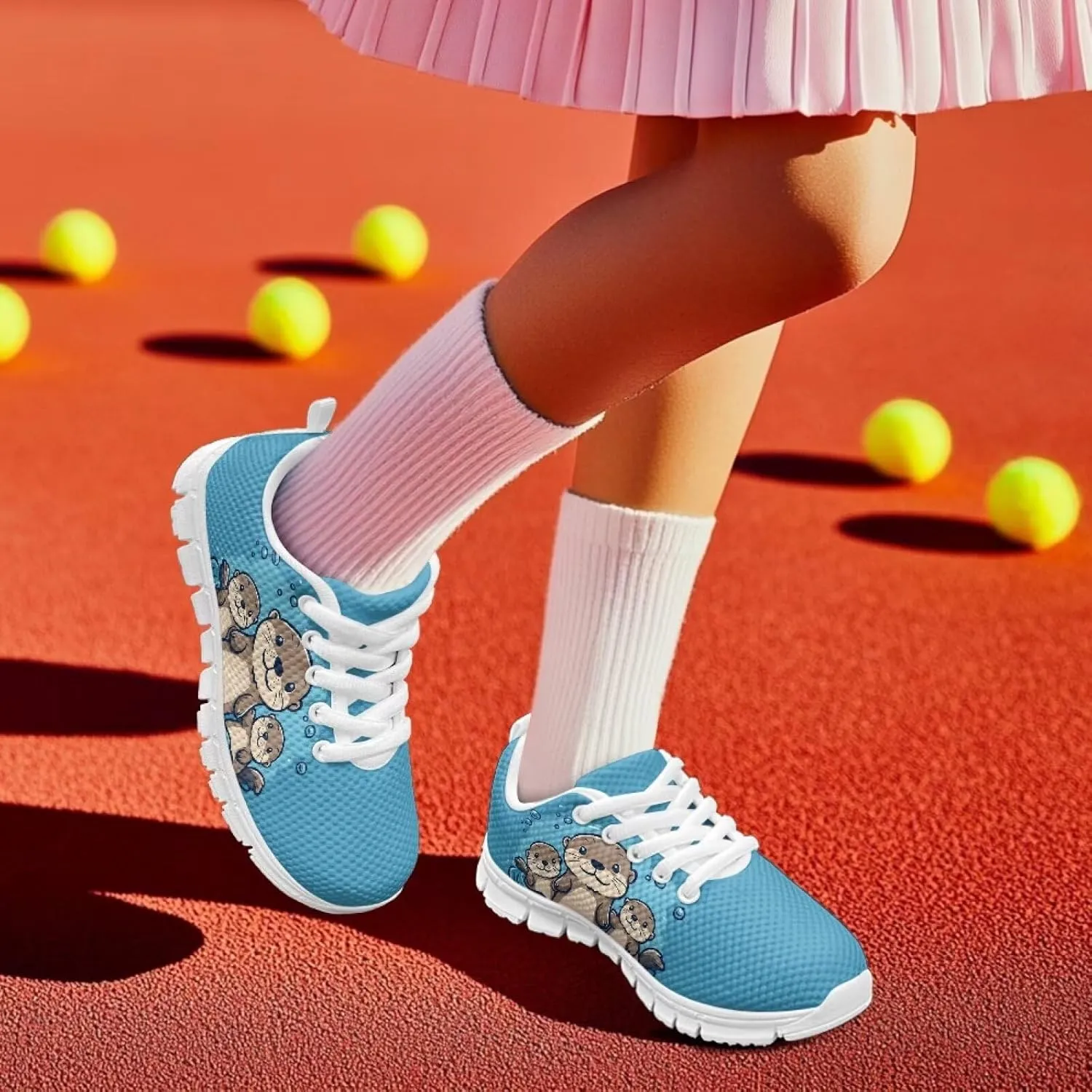 Cute Axolotl Girls Running Shoes Trendy Sneakers for Kids Athletic Shoes