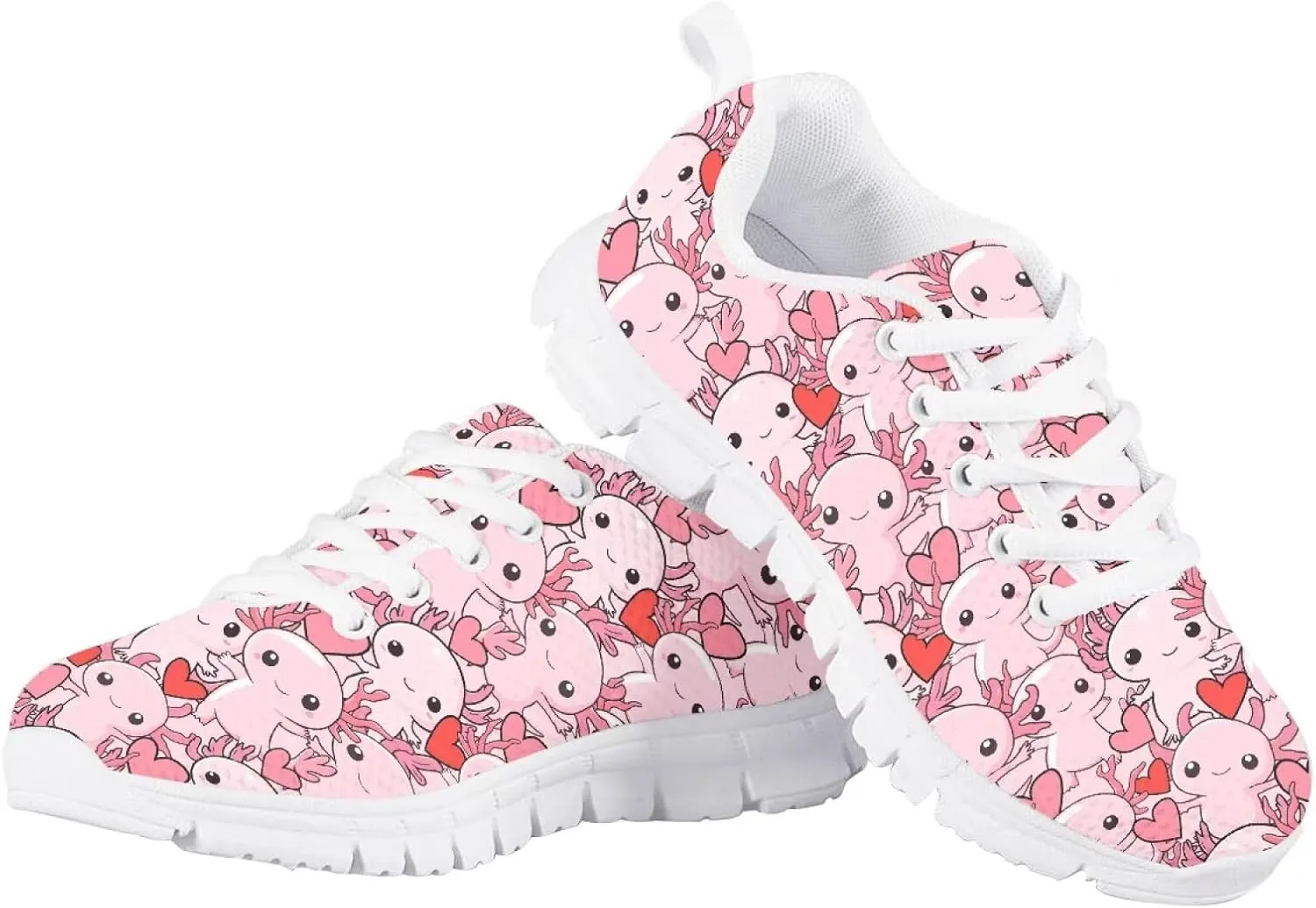 Cute Axolotl Girls Running Shoes Trendy Sneakers for Kids Athletic Shoes