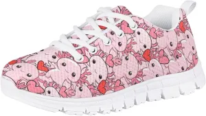 Cute Axolotl Girls Running Shoes Trendy Sneakers for Kids Athletic Shoes