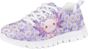 Cute Axolotl Girls Running Shoes Trendy Sneakers for Kids Athletic Shoes