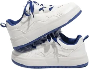 Cute Cloud Kicks Fashion Sneakers for Women and Teen Girls | Trendy White Platform Shoes with Pink/Blue Accent | Korean Style Streetwear