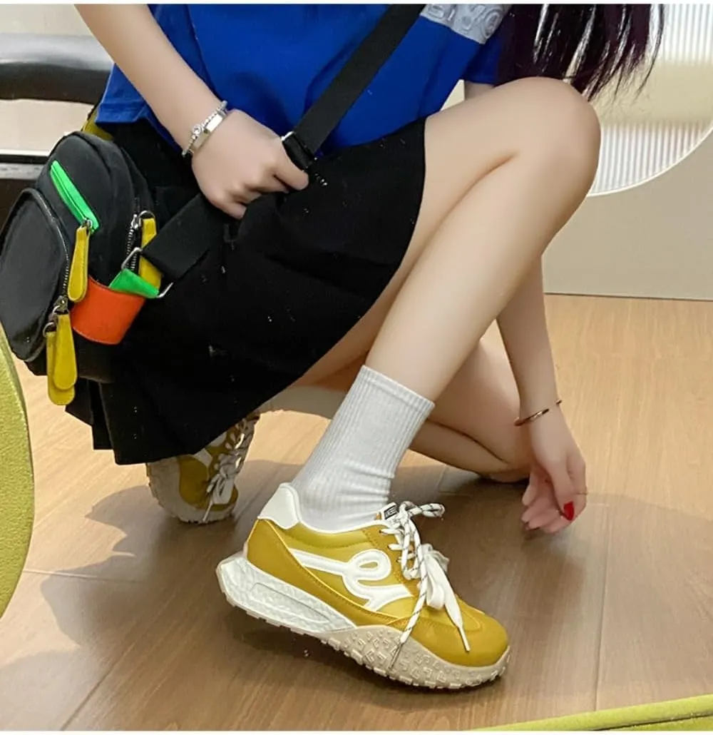 Cutecore Shoes Dual Laces Y2K Kawaii Sneakers Casual Tennis Gym Fitness Outdoor Hiking Comfortable Chunky Platform for Women Trendy Preppy Back To School Gift for Girls Granddaughter Travel Outfit