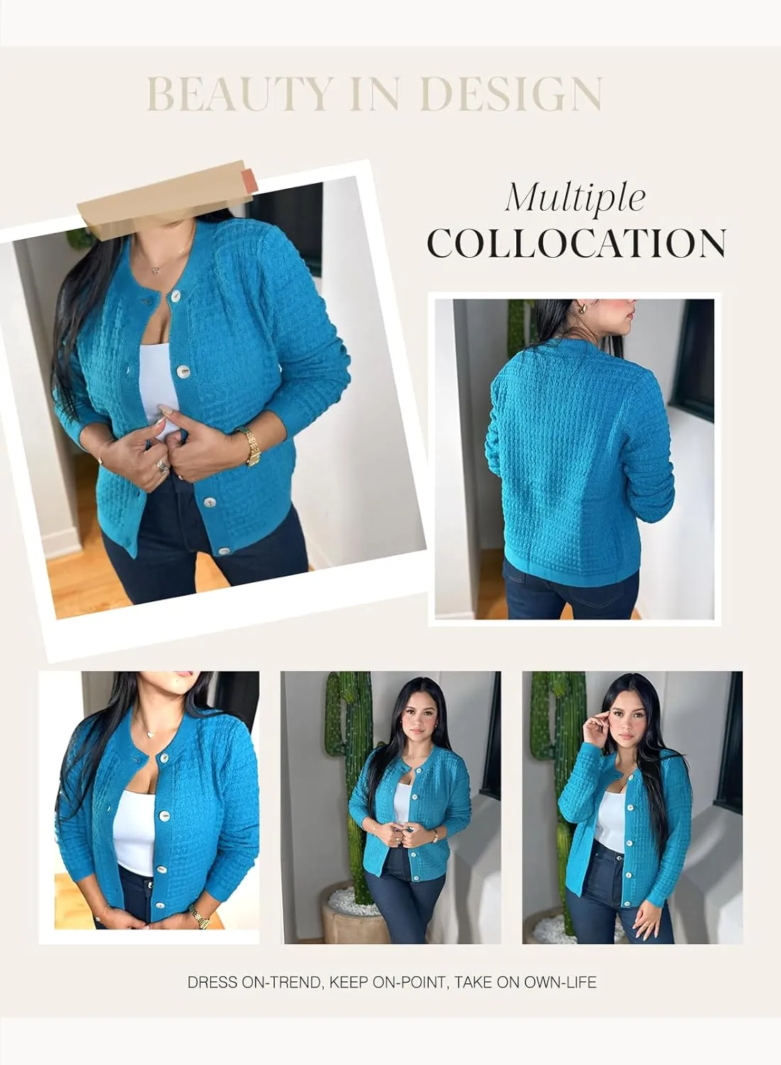 Dokotoo Cardigan Sweaters for Women Lightweight Long Sleeve Open Front 2024 Button Down Jacket Winter