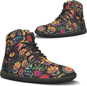 Doojoayie High Tops for Women Wide Barefoot Shoes Trendy Leopard Print Walking Shoes