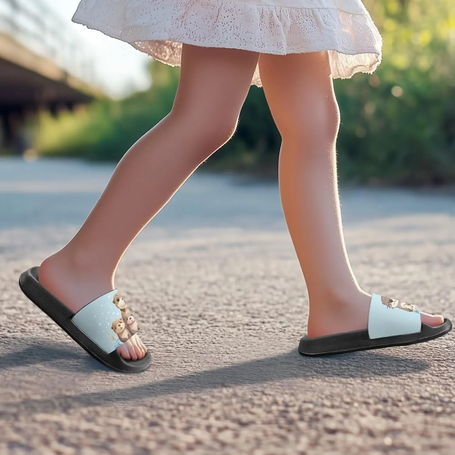 Doojoayie Summer Slide Sandals for Kids Girls Non-Slip EVA Outdoor Play Shoes