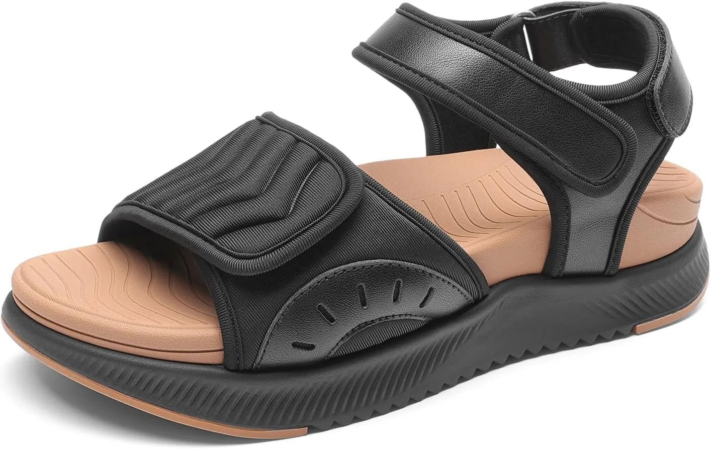 DREAM PAIRS Walking Sandals Women Arch Support Platform Sandals Comfortable Open Toe Hiking Summer Shoes Lightweight Outdoor Athletic Sport Water Sandals