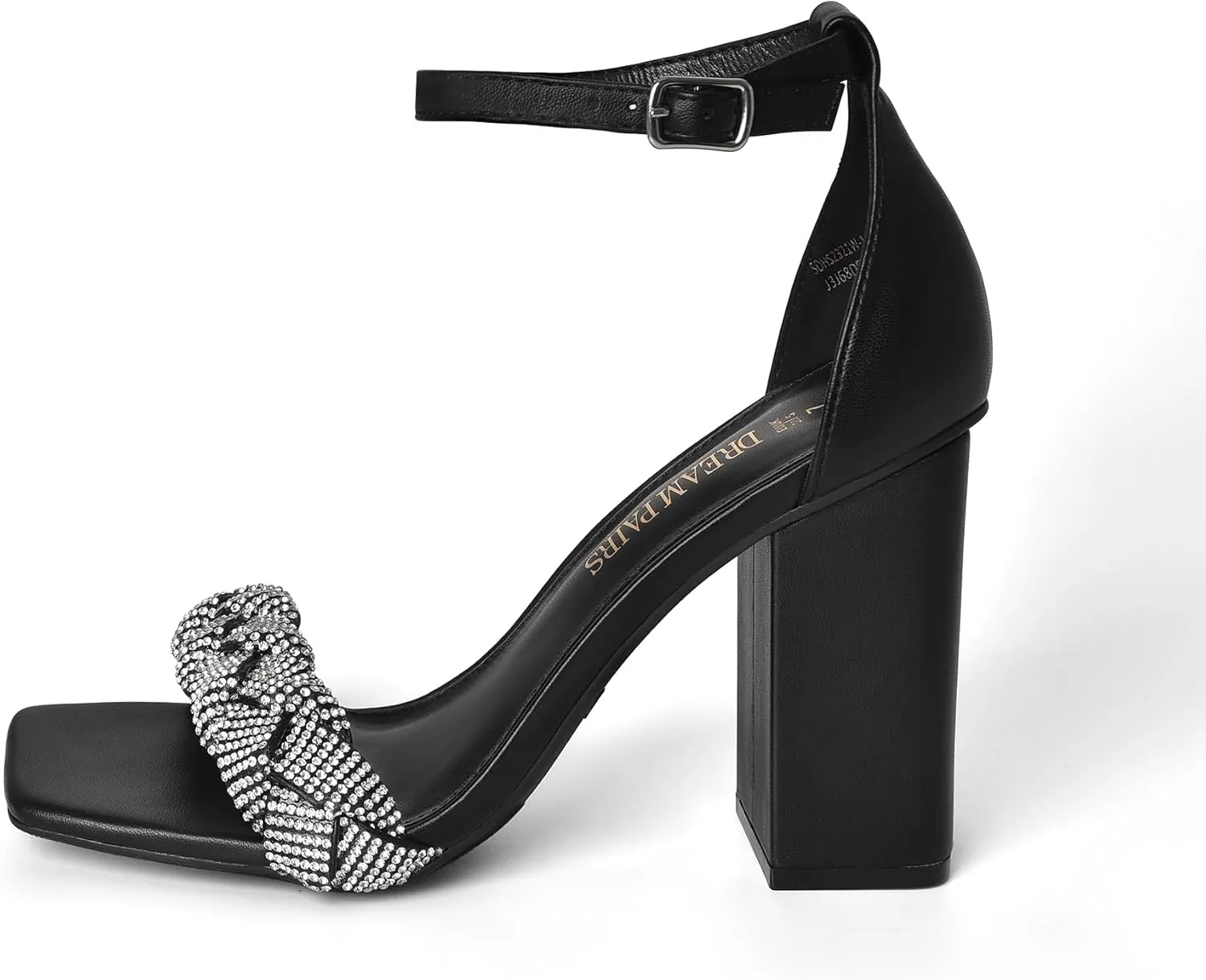 DREAM PAIRS Women's Heels for Women Braided Open Toe Ankle Strap High Block Chunky Heel Sandals Party Wedding Dress Pumps Shoes