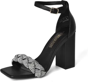 DREAM PAIRS Women's Heels for Women Braided Open Toe Ankle Strap High Block Chunky Heel Sandals Party Wedding Dress Pumps Shoes