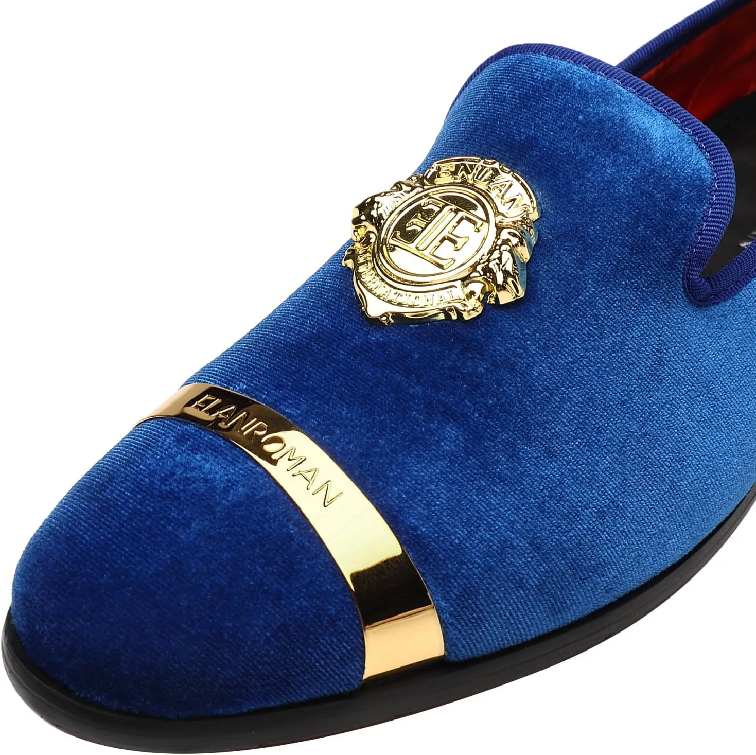 ELANROMAN Men's Velvet Loafers Dress Fashion Wedding Party Prom Shoes