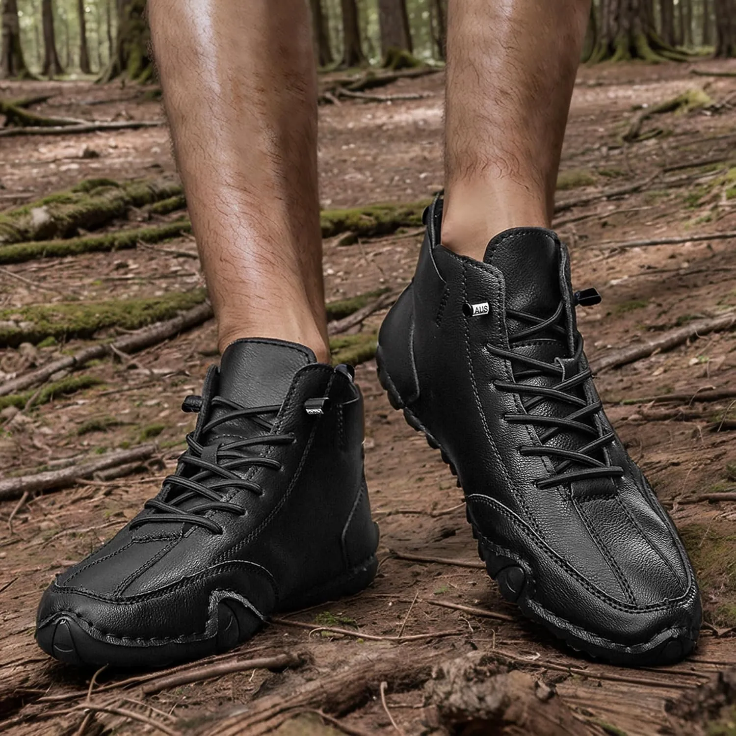 Explorer Waterproof Lightweight Mens Outdoor Shoes for Hiking Italian Handmade Suede High Top Boots Non-Slip Barefoot Ankle Boots