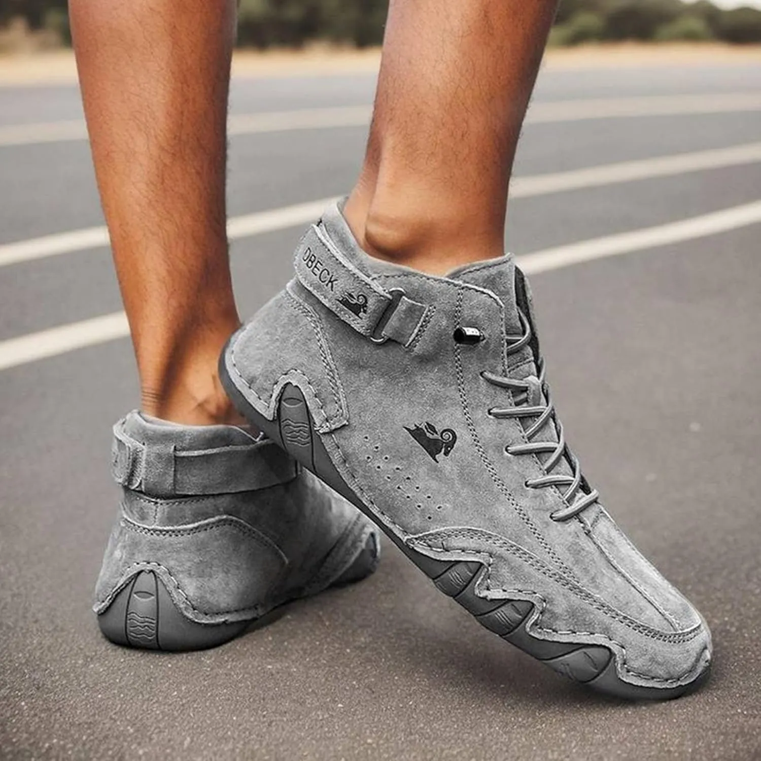 Explorer Waterproof Lightweight Mens Outdoor Shoes for Hiking Italian Handmade Suede High Top Boots Non-Slip Barefoot Ankle Boots