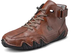 Explorer Waterproof Lightweight Mens Outdoor Shoes for Hiking Italian Handmade Suede High Top Boots Non-Slip Barefoot Ankle Boots