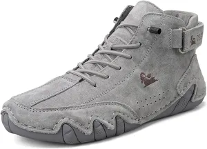 Explorer Waterproof Lightweight Mens Outdoor Shoes for Hiking Italian Handmade Suede High Top Boots Non-Slip Barefoot Ankle Boots