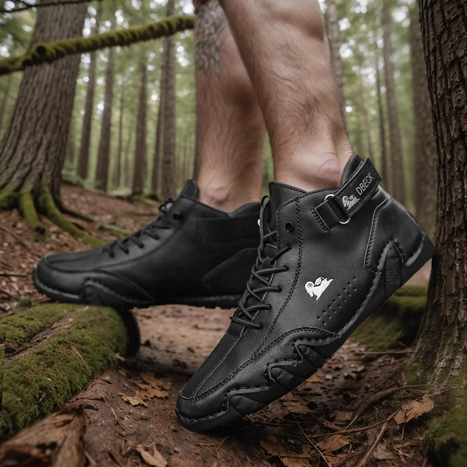 Explorer Waterproof Lightweight Mens Outdoor Shoes for Hiking Italian Handmade Suede High Top Boots Non-Slip Barefoot Ankle Boots