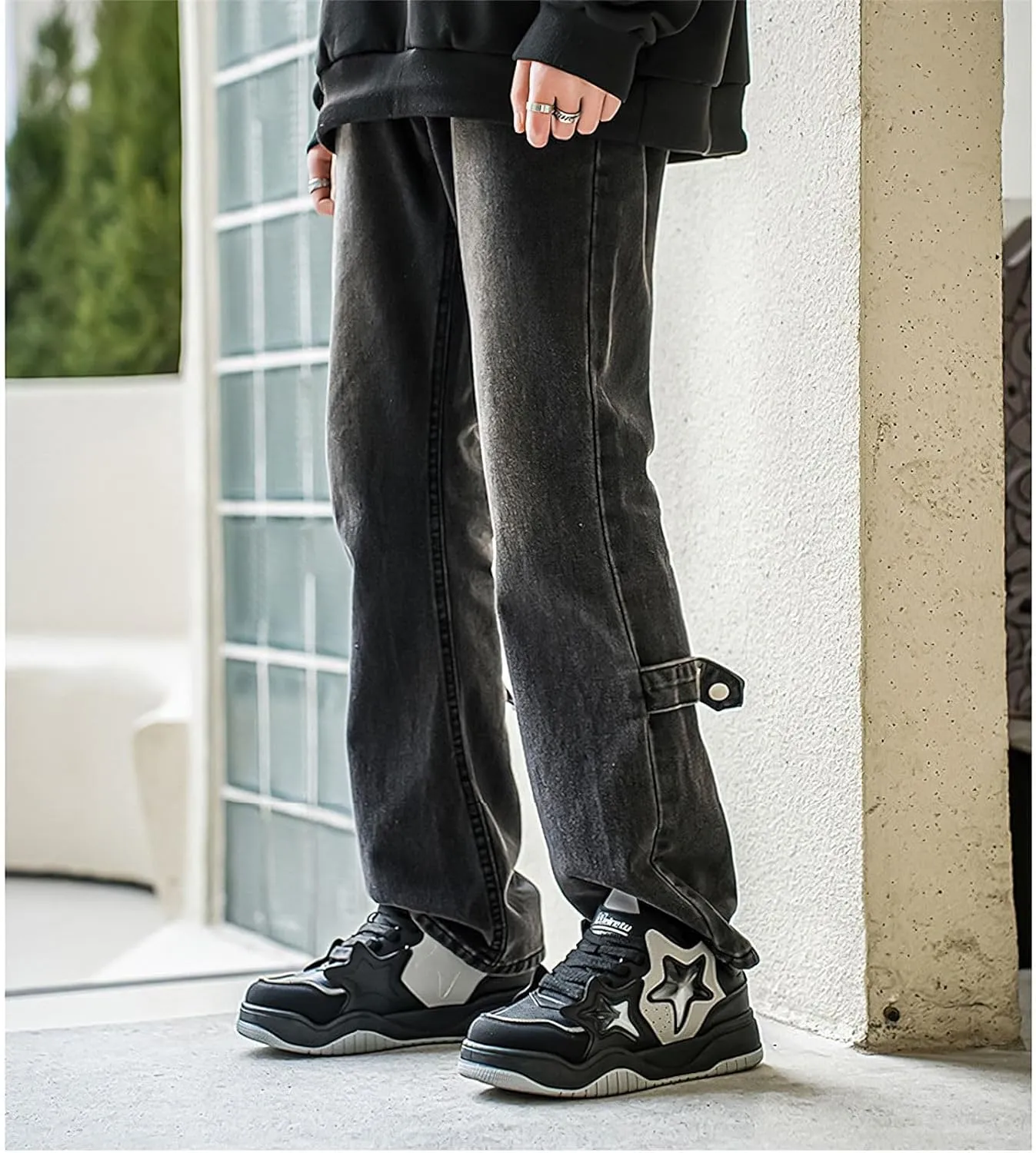 Exusiai Chunky Sneakers for Men Fashion Design Star Y2K Shoes Comfortable Skateboard Walking Platform Dad Shoes White/Black/Green