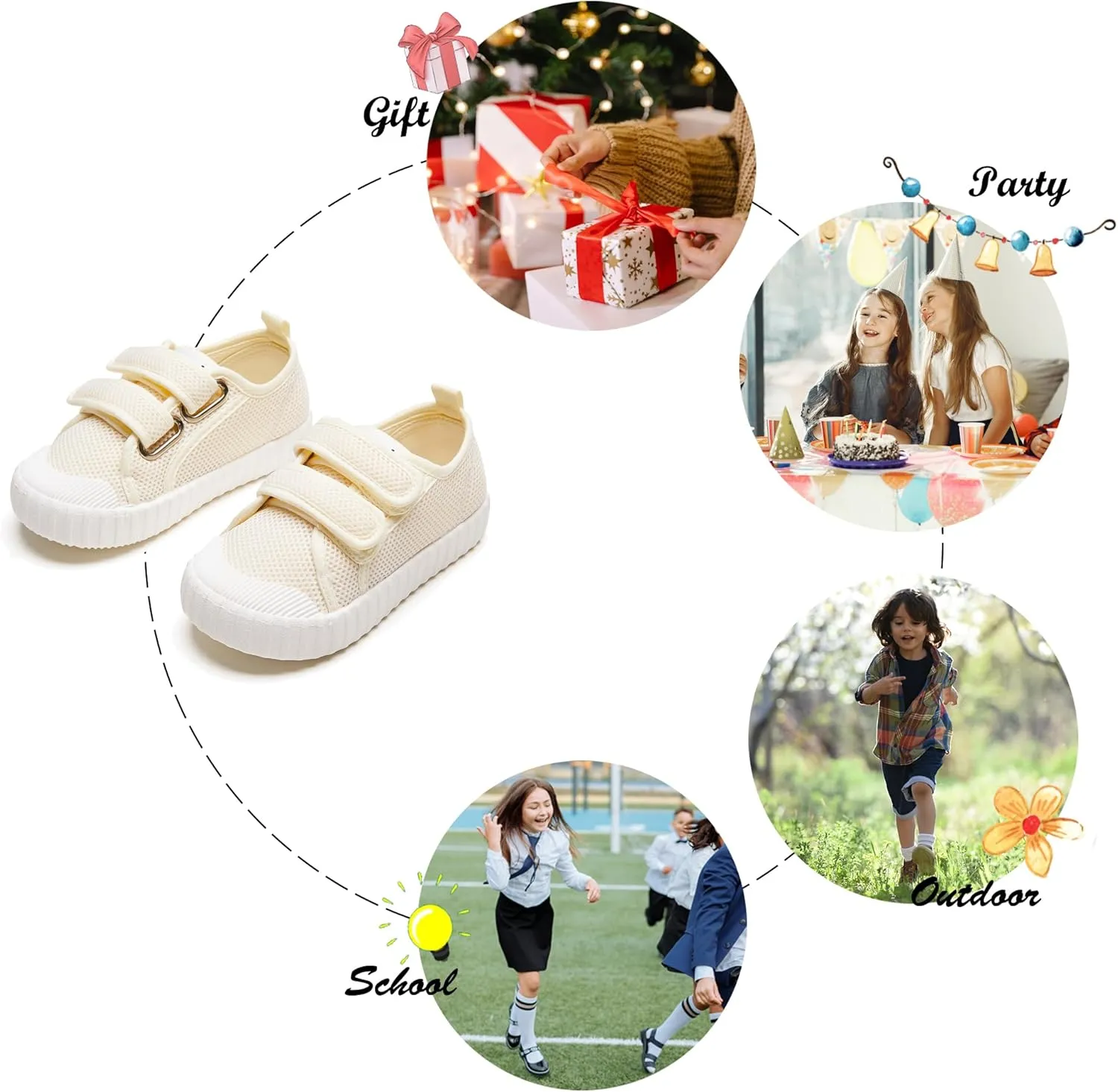 Felix & Flora Toddler/Little Kid Girls Running Shoes Sports Sneakers Princess Casual Glitter Shoes.