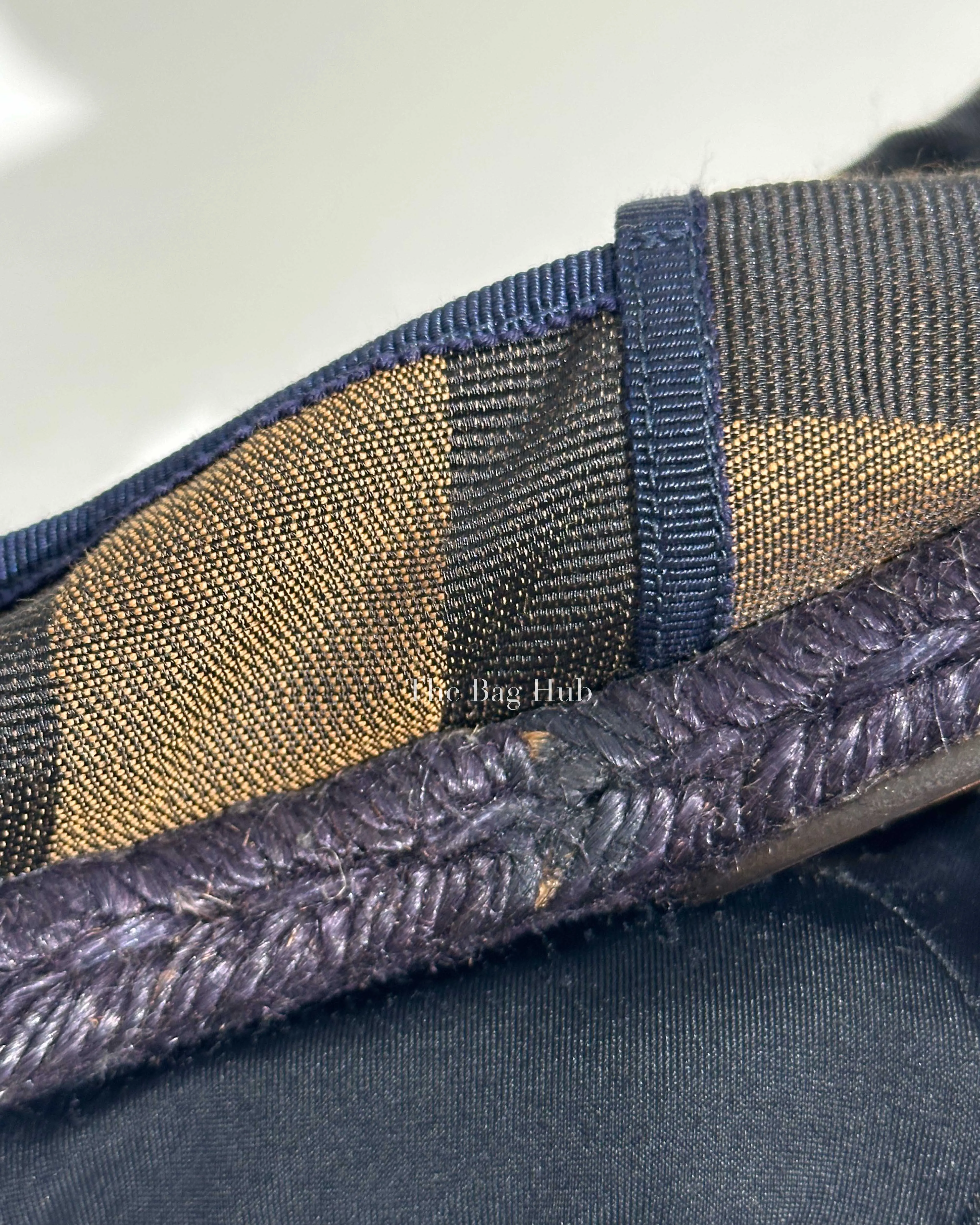 Fendi Brown/Black Pequin Stripe Canvas Espadrilles Size 37