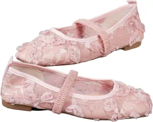 Floral Plus Size Women's Square Toe Loafers Lace Patchwork Floral Hollow Out Flats Breathable Casual Outdoor Shoes