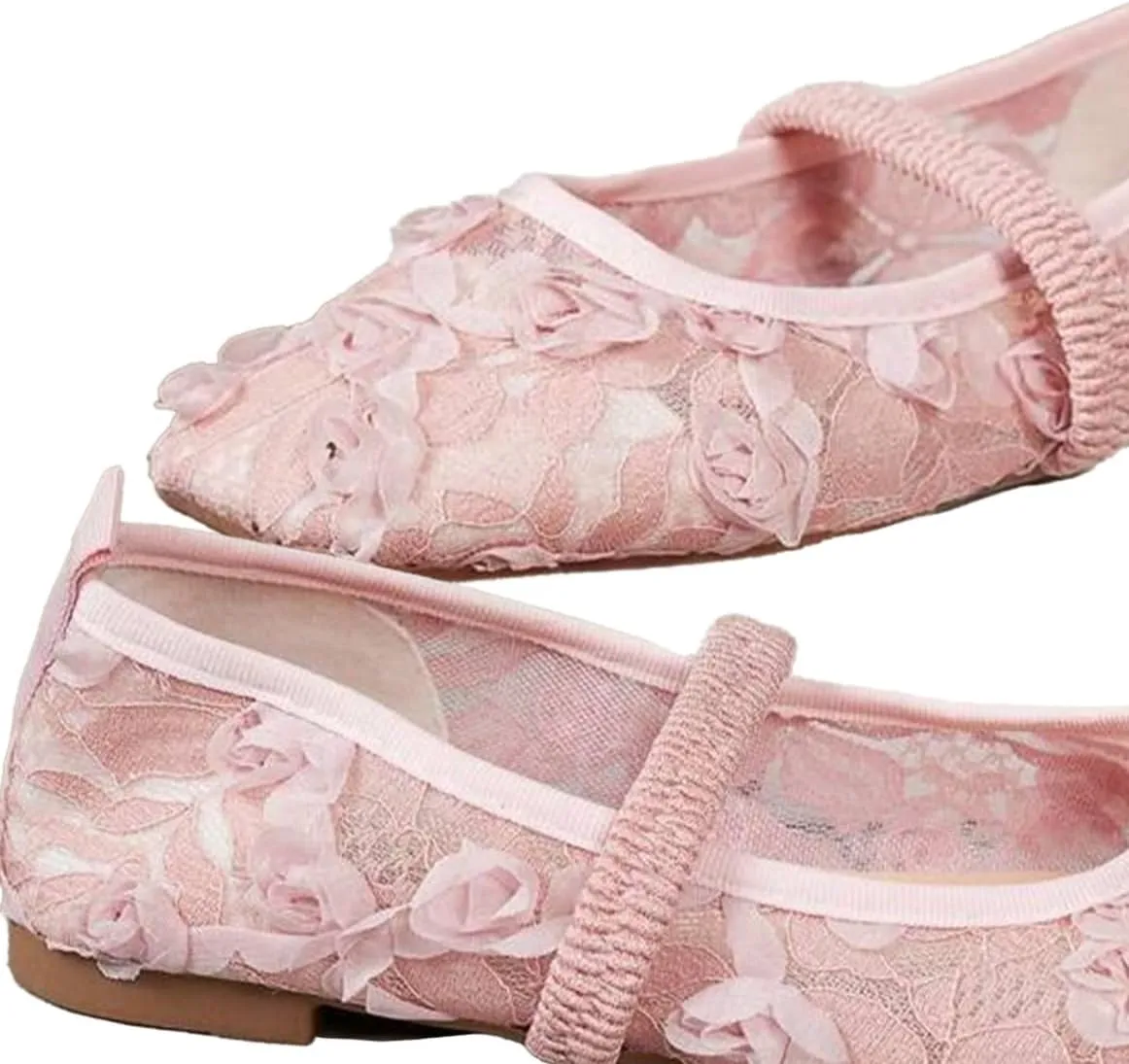 Floral Plus Size Women's Square Toe Loafers Lace Patchwork Floral Hollow Out Flats Breathable Casual Outdoor Shoes