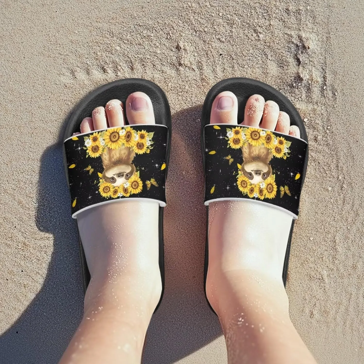 Forchrinse Animal Print Sandals for Girls Boys Summer Beach Slippers Lightweight Non Slip Pool Shower Water Shoes