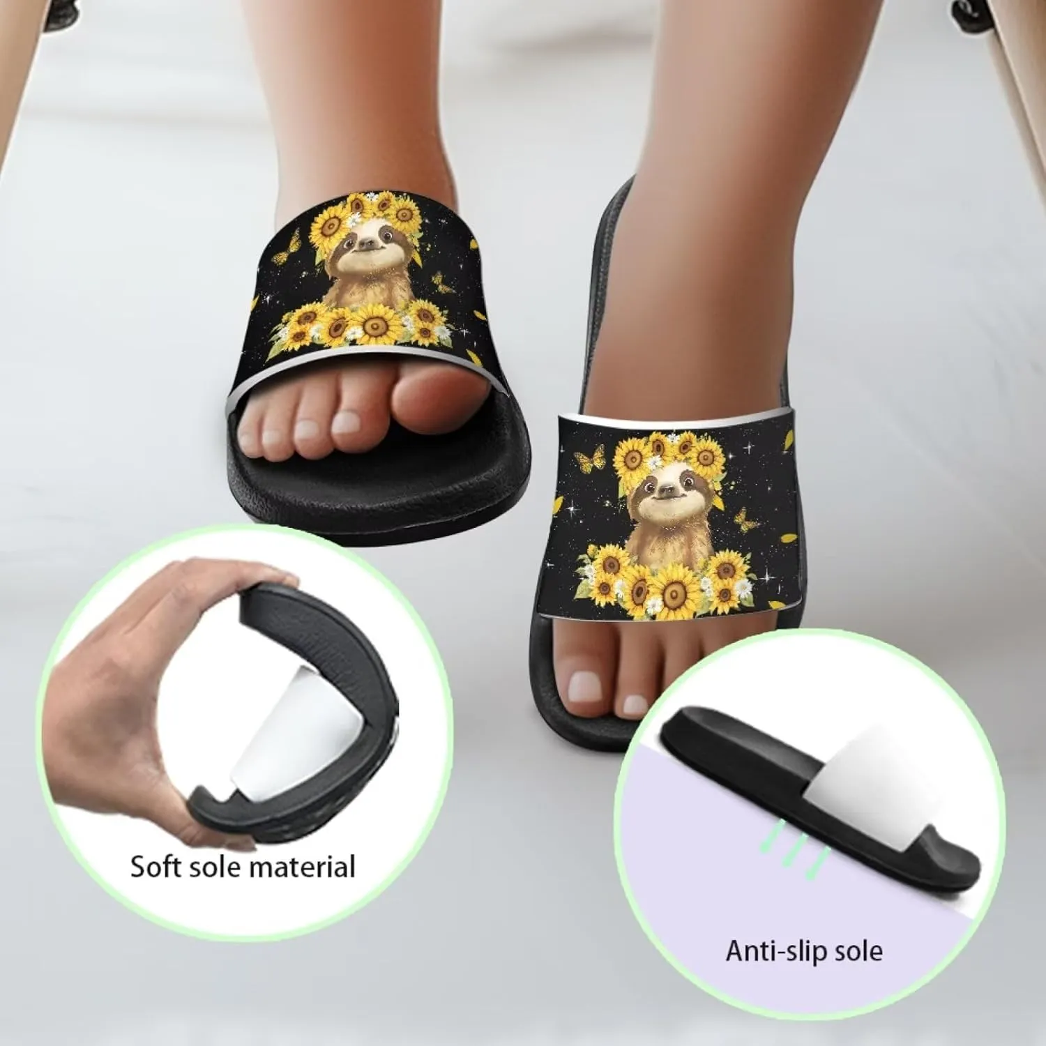 Forchrinse Animal Print Sandals for Girls Boys Summer Beach Slippers Lightweight Non Slip Pool Shower Water Shoes