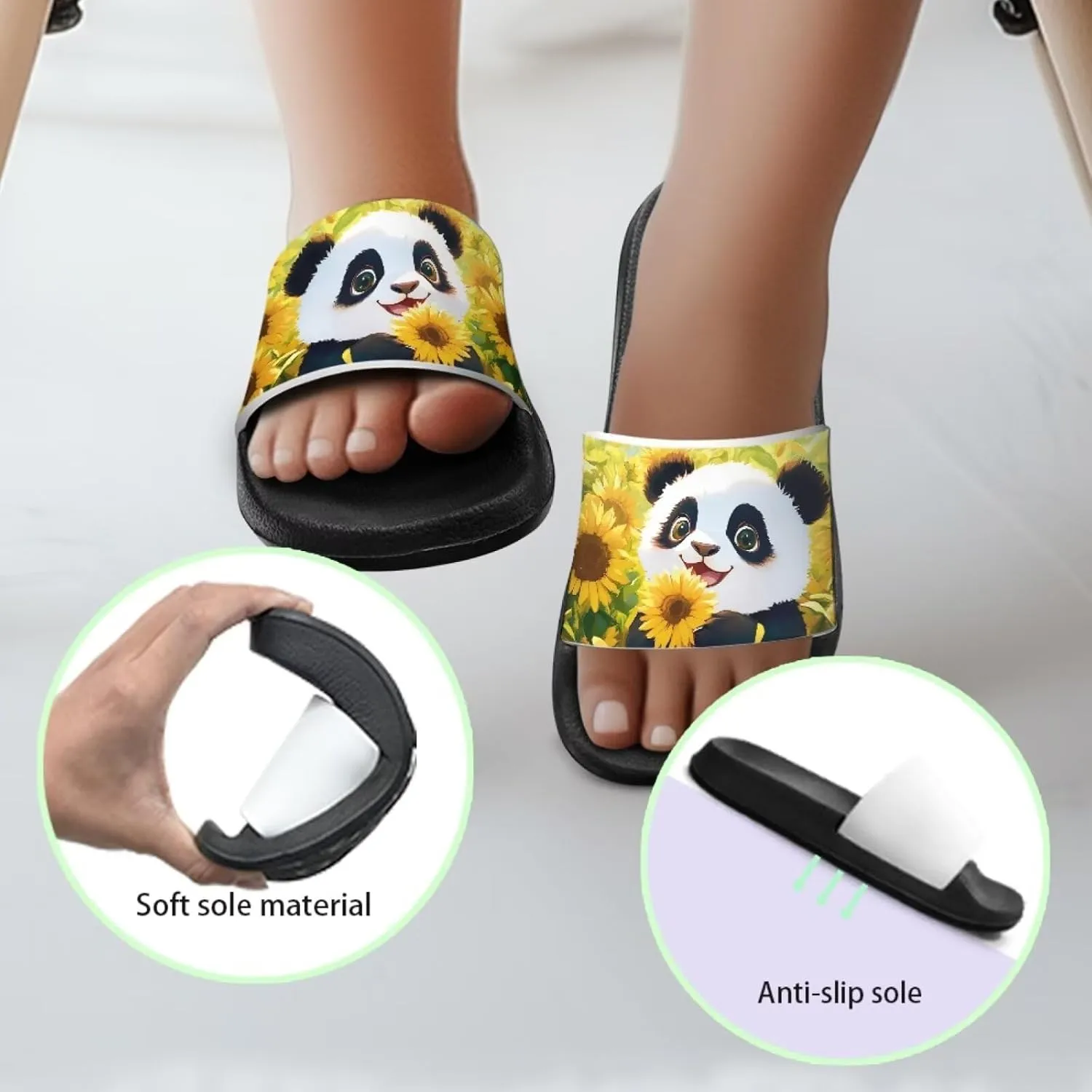 Forchrinse Kids Slippers for Grils Summer Slip on Beach Pool Sandals Kids House Shower Shoes with Arch Support