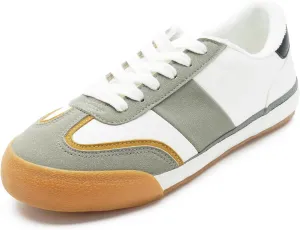 FUNKYMONKEY Women Fashion Sneakers Lace Up Comfort Casual Tennis Skate Shoes Lightweight Anti Slip Walking Footwear