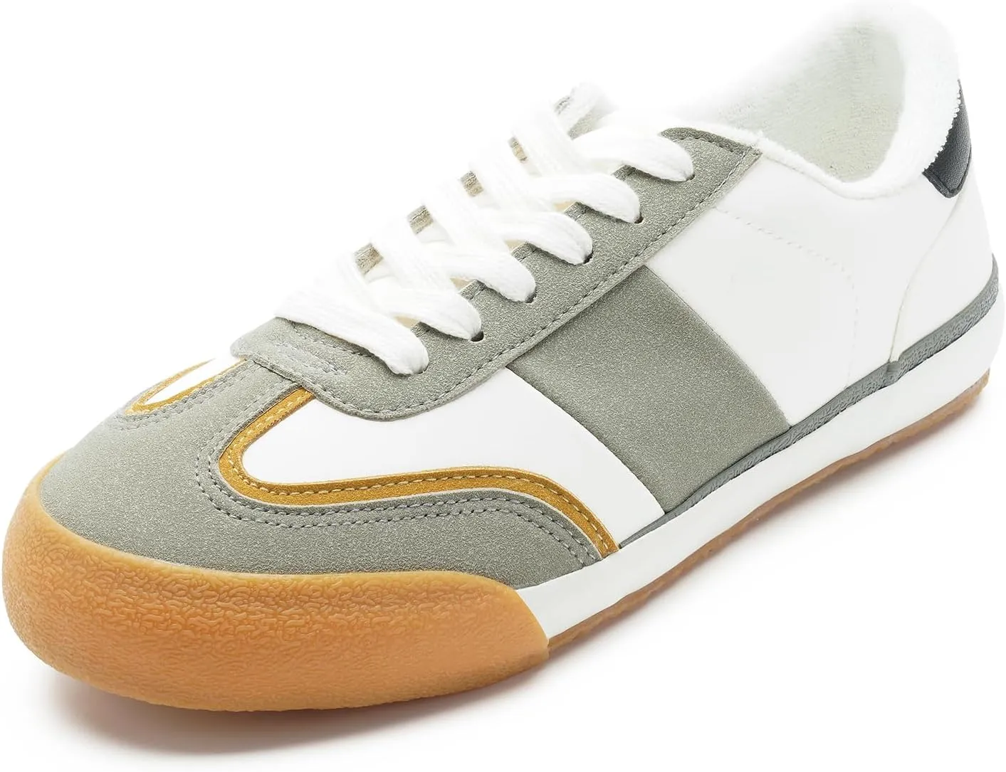 FUNKYMONKEY Women Fashion Sneakers Lace Up Comfort Casual Tennis Skate Shoes Lightweight Anti Slip Walking Footwear