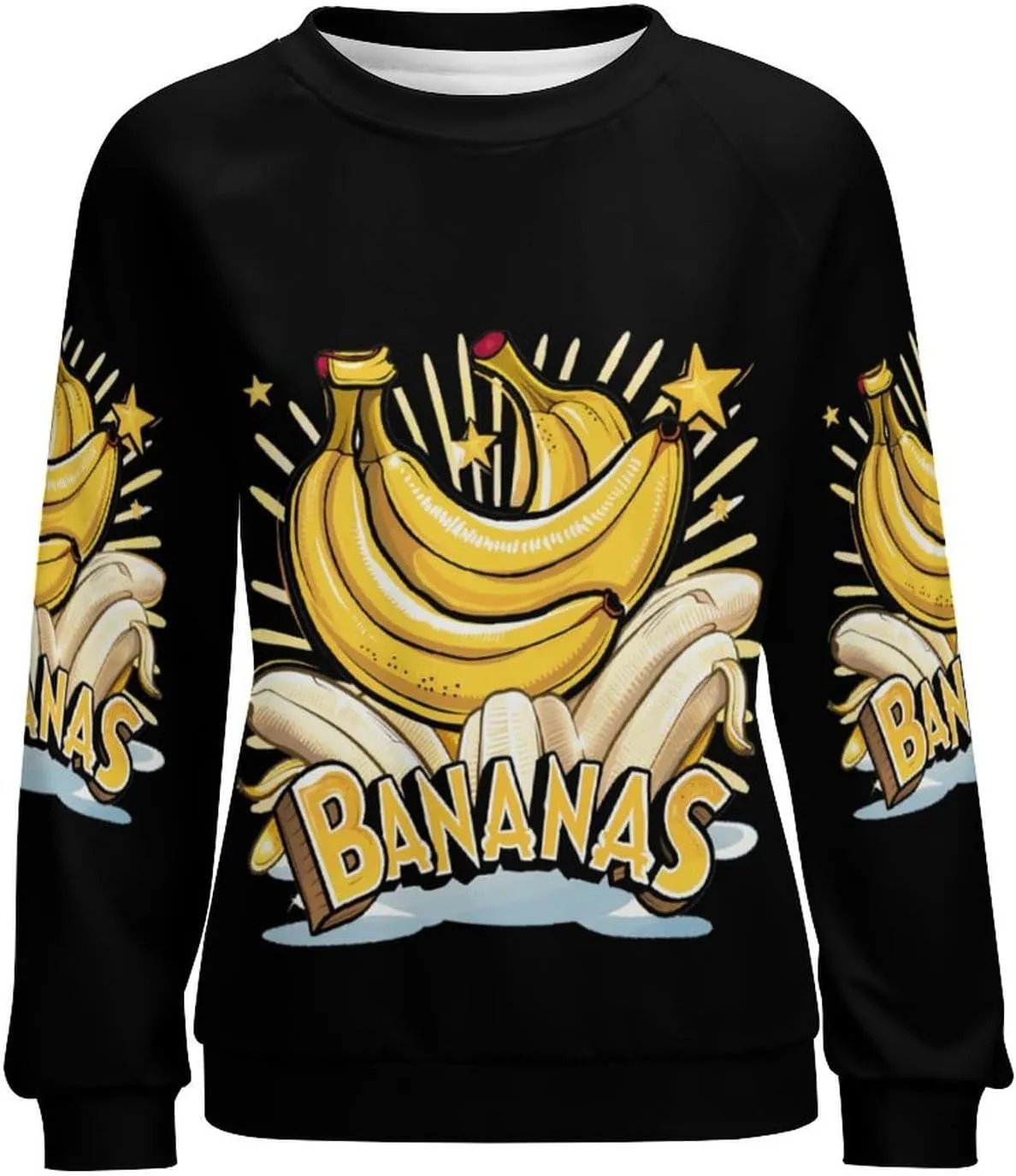 Funny Bananas Womens Sweatshirt Fashion Long Sleeve Crewneck Pullovers Casual Loose Tops