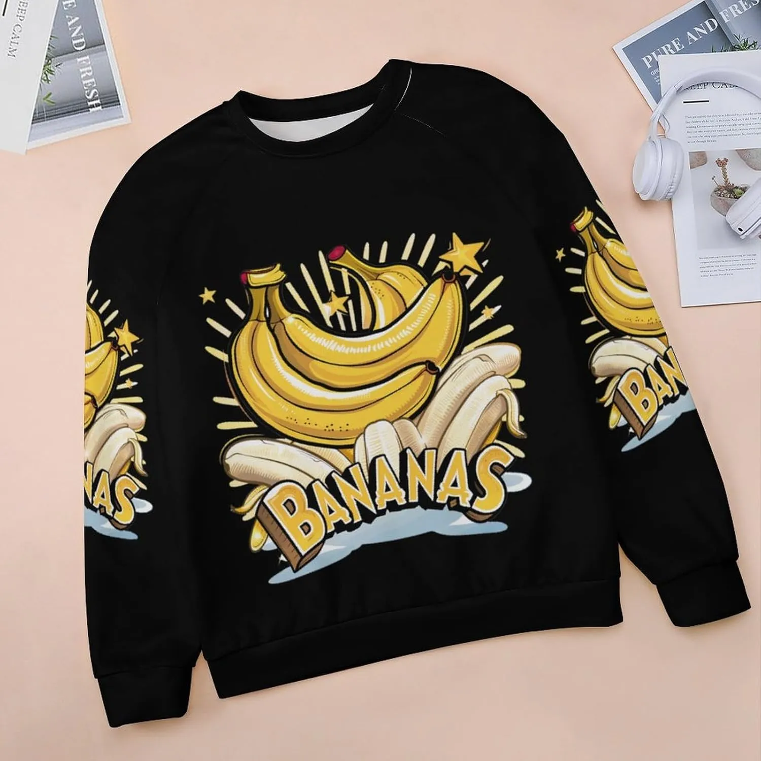 Funny Bananas Womens Sweatshirt Fashion Long Sleeve Crewneck Pullovers Casual Loose Tops