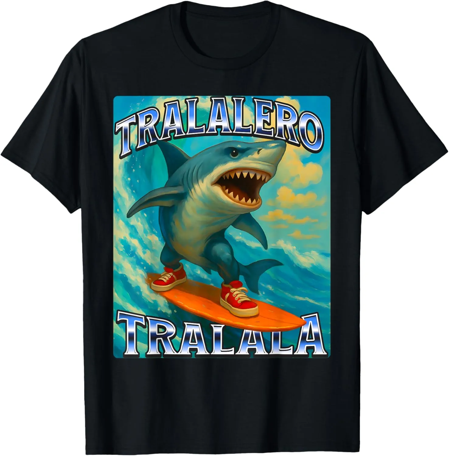Funny Tralalero Tralala Brainrot Meme Shark With Sneakers T-Shirt