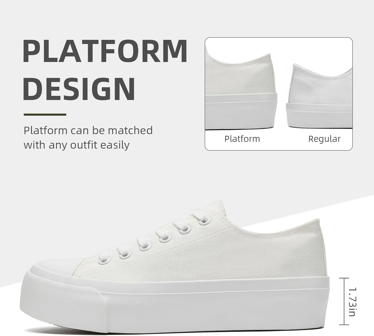 FUUPNN Platform Sneakers Canvas Fashion Lace Up Classic Casual Walking Shoes High Tops Canvas Shoes Casual Tennis Shoes
