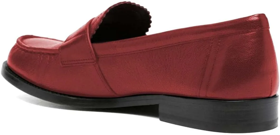 FYS Women's Classic Round Toe Flat Slip On Penny Loafer Casual Chunky Low Heel Oxford Work Dress Office Business 1 Inch Shoes Size 4-16 US