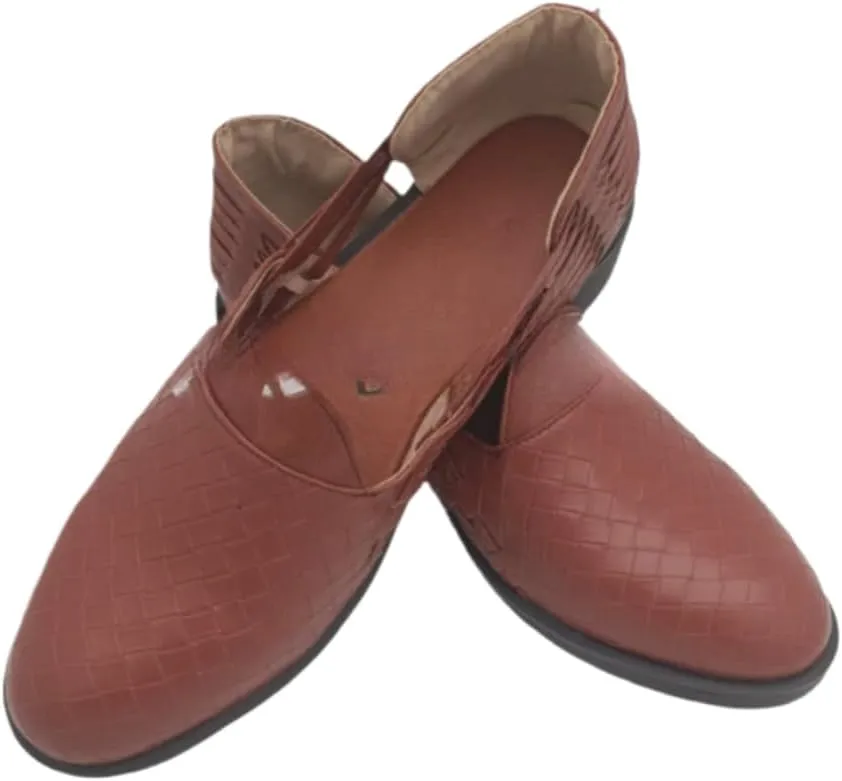 Geerta Huaraches Women Men Water Sandals Mexican Leather Woven Non-Slip Closed Toe Shower Slides Waterproof Comfort Summer Walking Shoes Chunky Low Heel Slippers Vacations Parties Indoor Outdoor