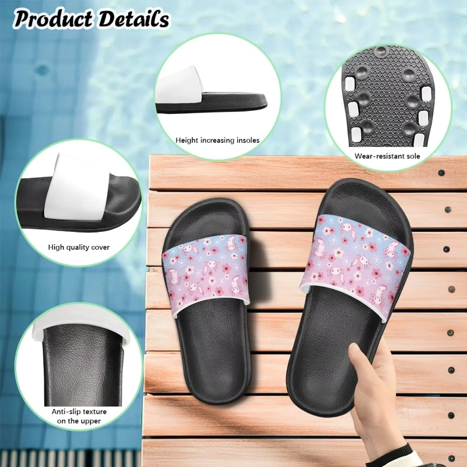 Girls Cloud Slides for Kids Cartoon Sandals Unisex Comfortable Non-slip Shower Shoes Thick Sole for Indoor & Outdoor Gifts