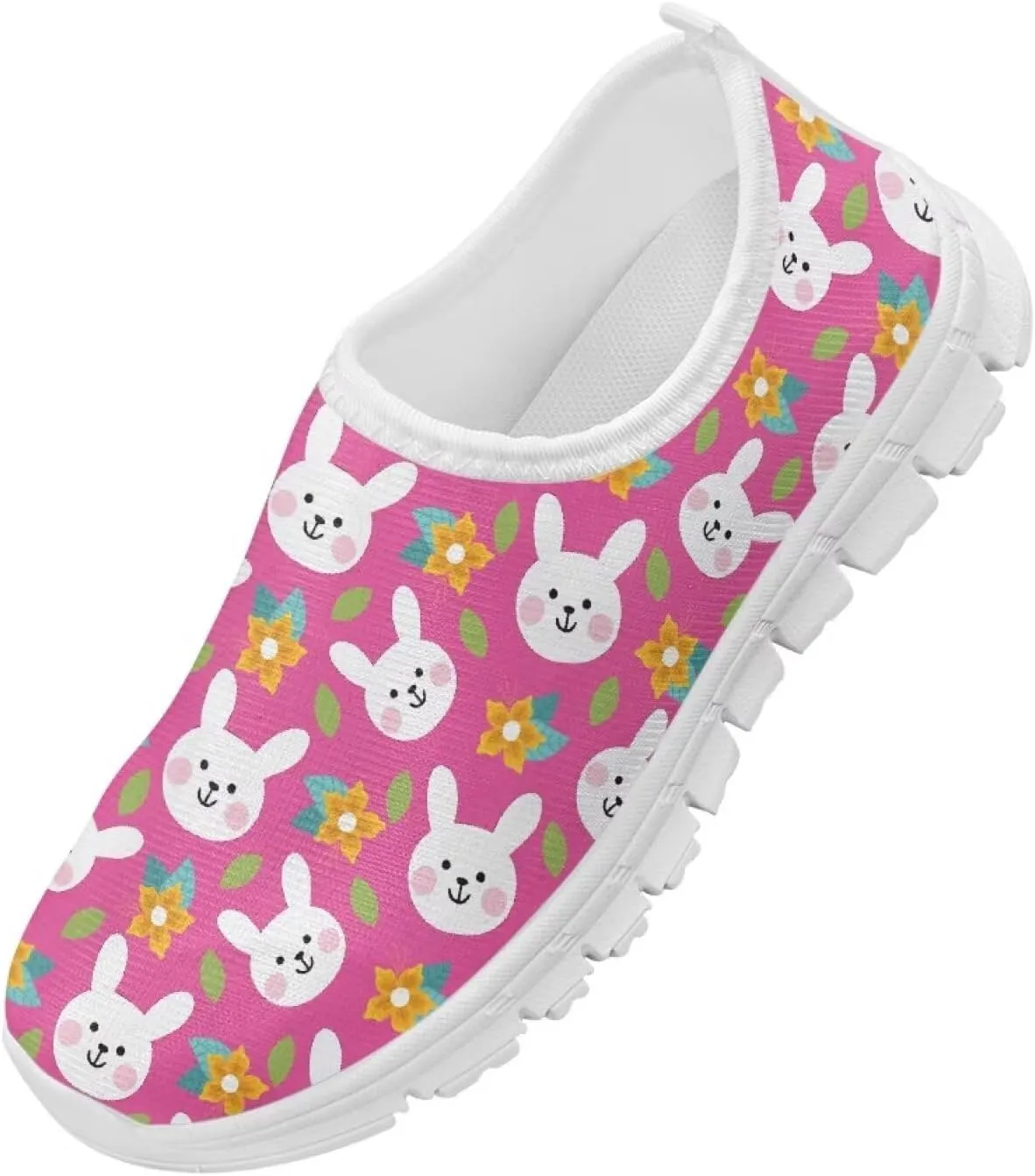 Girls Eater Bunny Shoes Cute Kids Running Shoes Trendy Slip On Sneakers