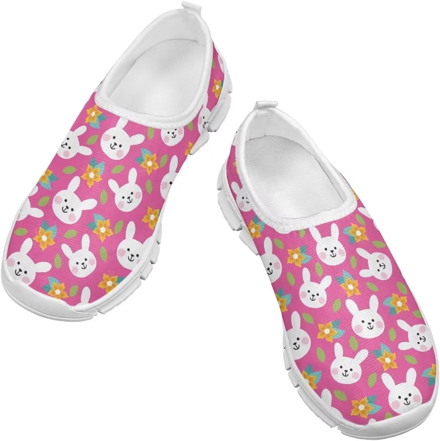 Girls Eater Bunny Shoes Cute Kids Running Shoes Trendy Slip On Sneakers