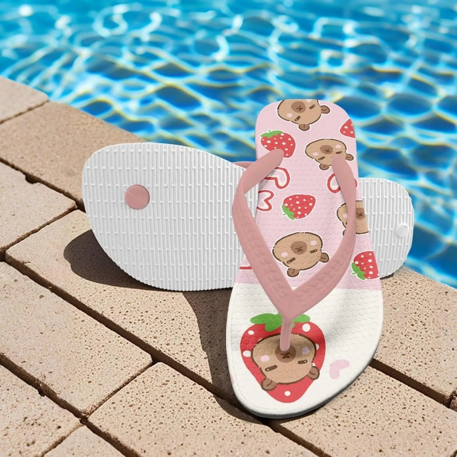 Girls Flip Flops Kids Sandals Summer Beach Flip Flops Indoor Outdoor Slippers Comfort Travel Shower Shoes