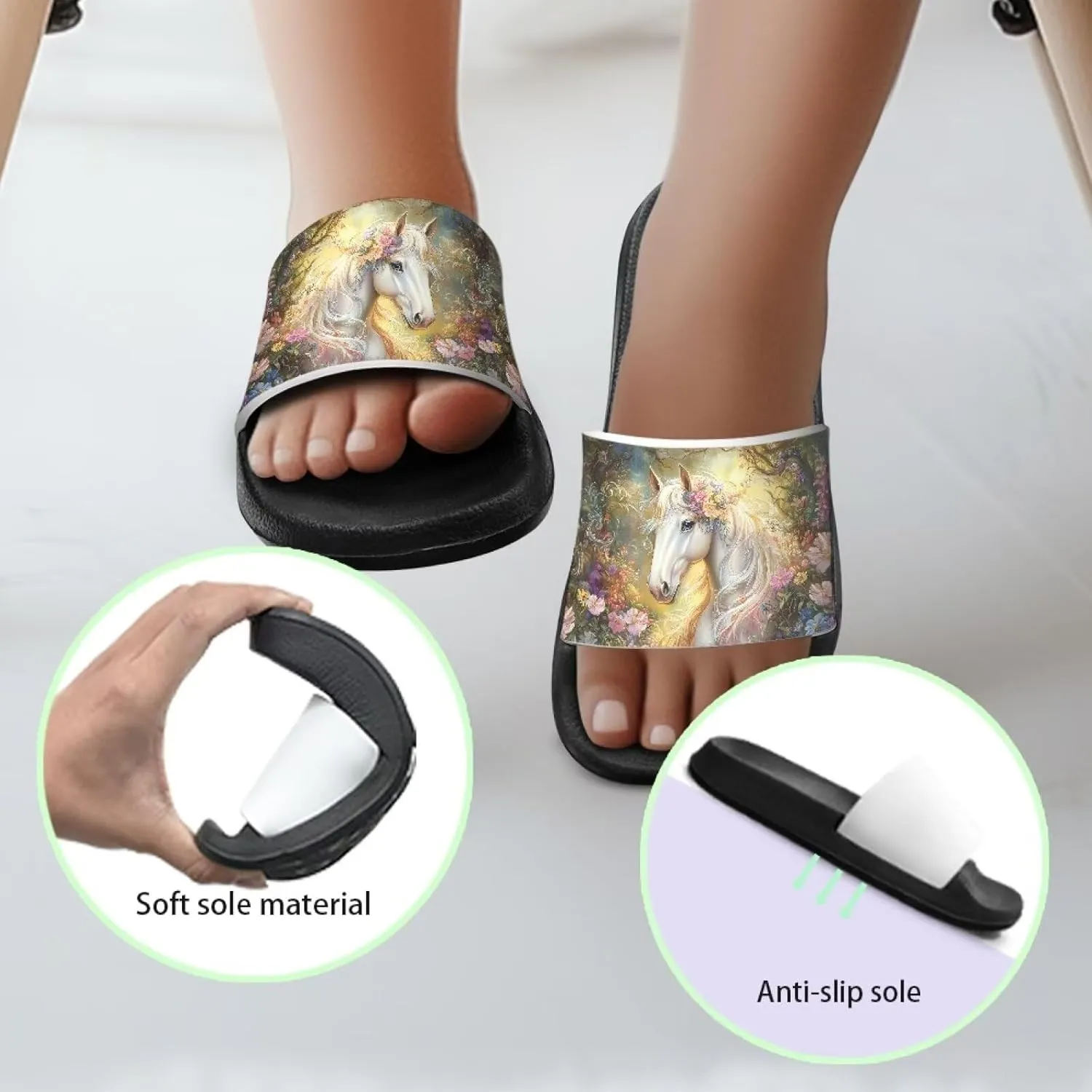 Girls Slides Kids Summer House Shoes for Boys Beach Pool Sporty Slides Shower Non Slip Swimming Gifts