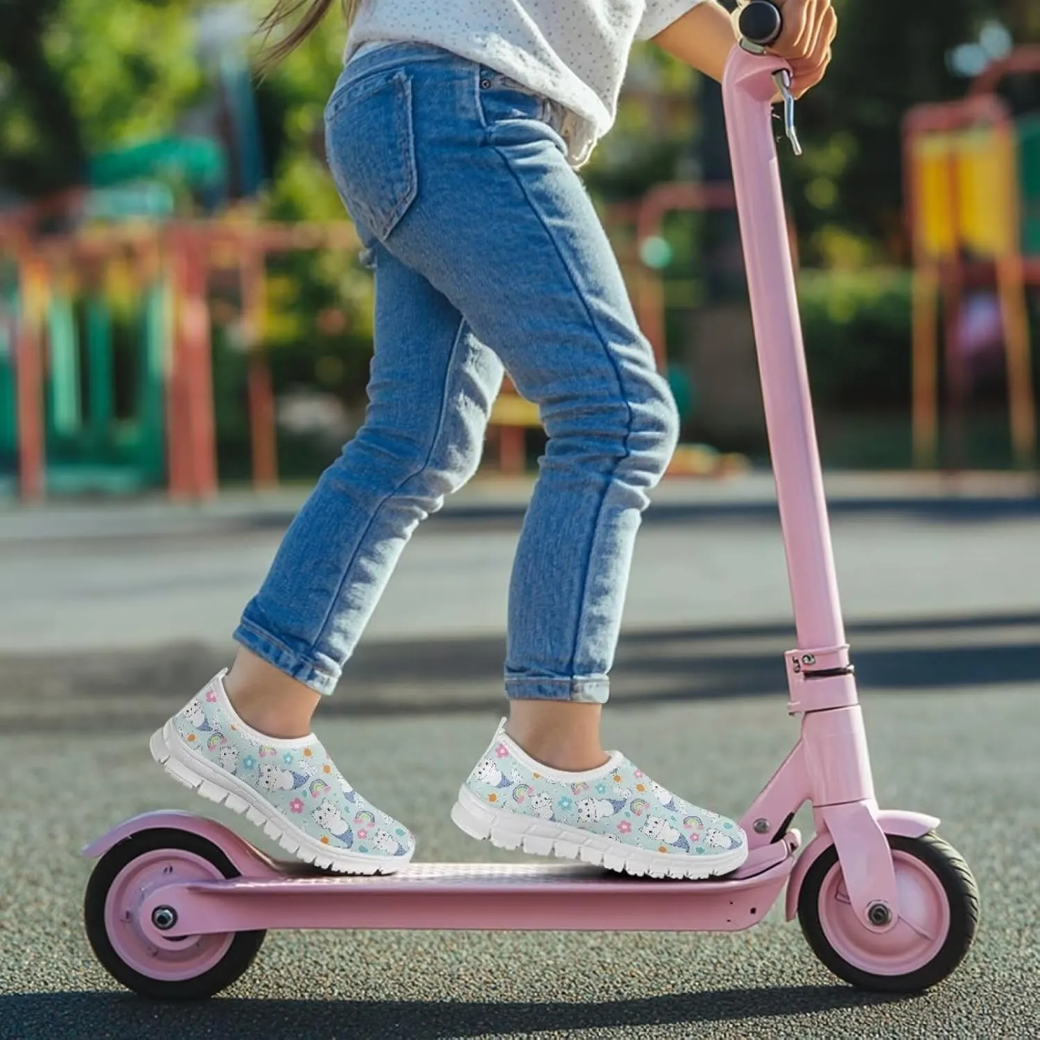 Girls Slip On Sneakers Cute Little Kids Tennis Shoes School Running Shoes