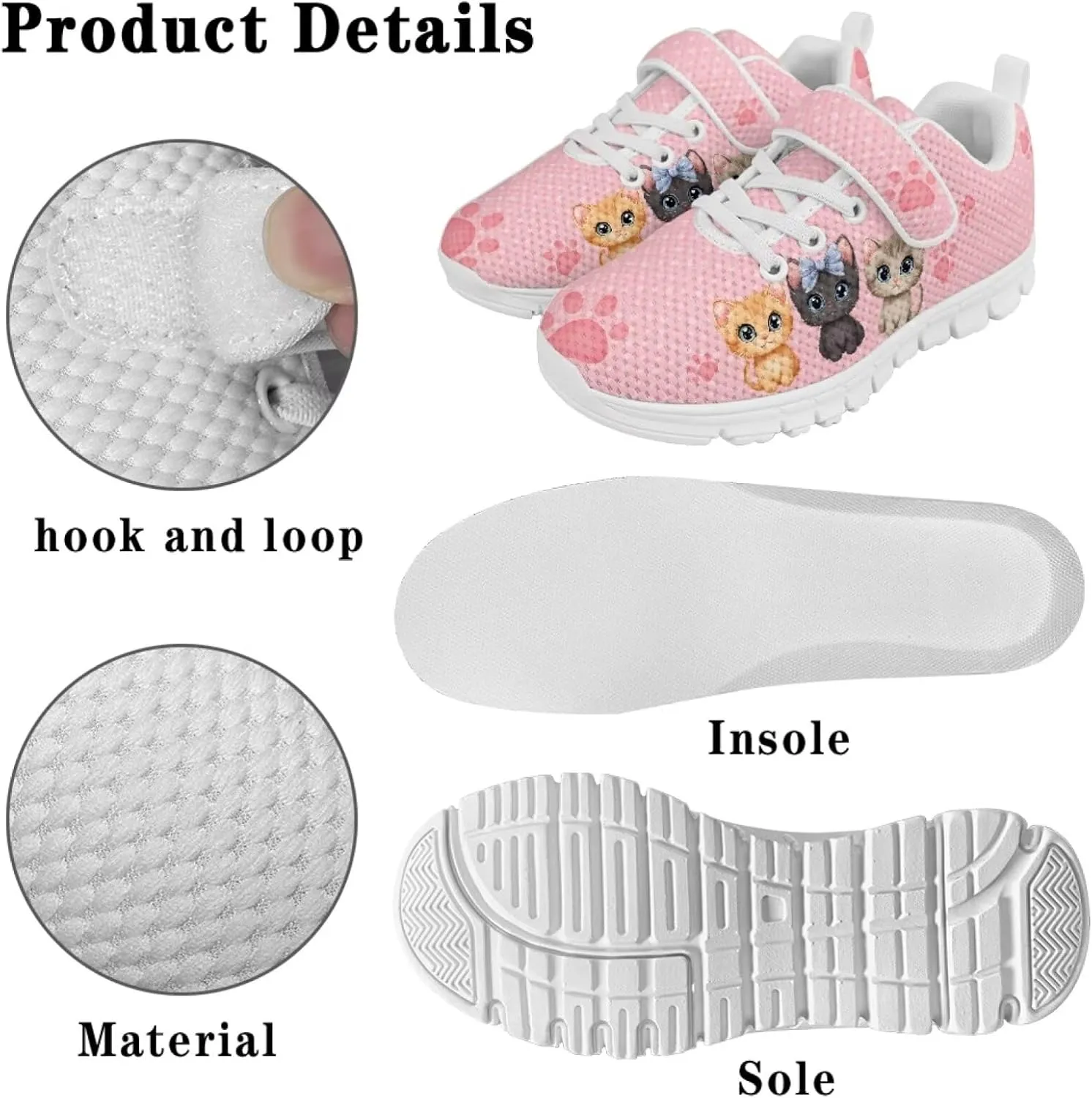 Girls Tennis Shoes Kids School Sneakers Trendy Running Athletic Shoes