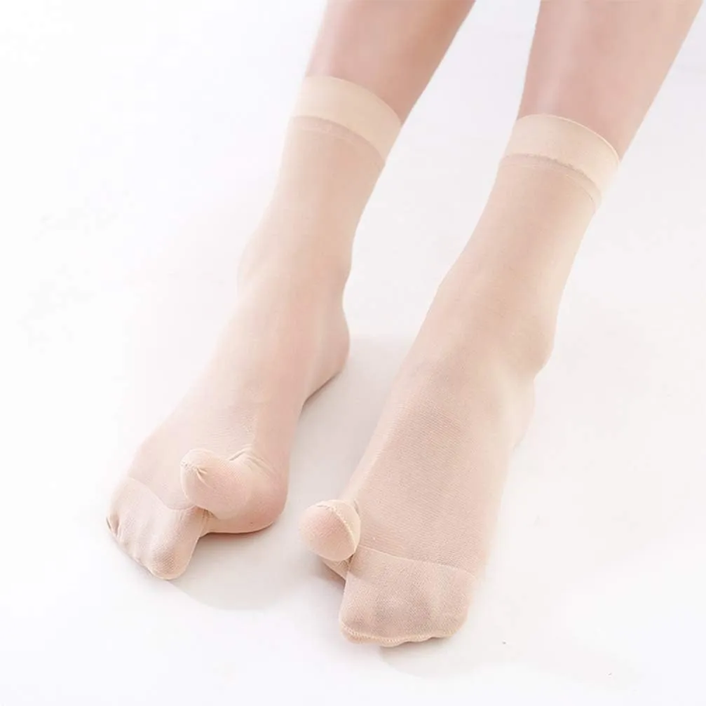 Happyyami 1Pair Flip Flop Socks Toe Socks Silk Tabi Socks Ankle Nylons Mesh Socks For Women Thin Clog Socks Flop Socks
