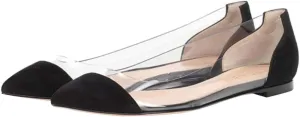 Happyyami Women Pointed Toe Flats Transparent Flat Shoes Summer Shoes 1 Pair