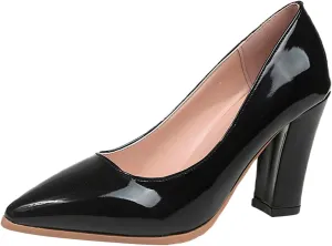 Heeled Mary Janes for Women Pointed Toe Office Shoe Closed Toe Block Heels Dress Shoes Elegant Work Shoes Loafers