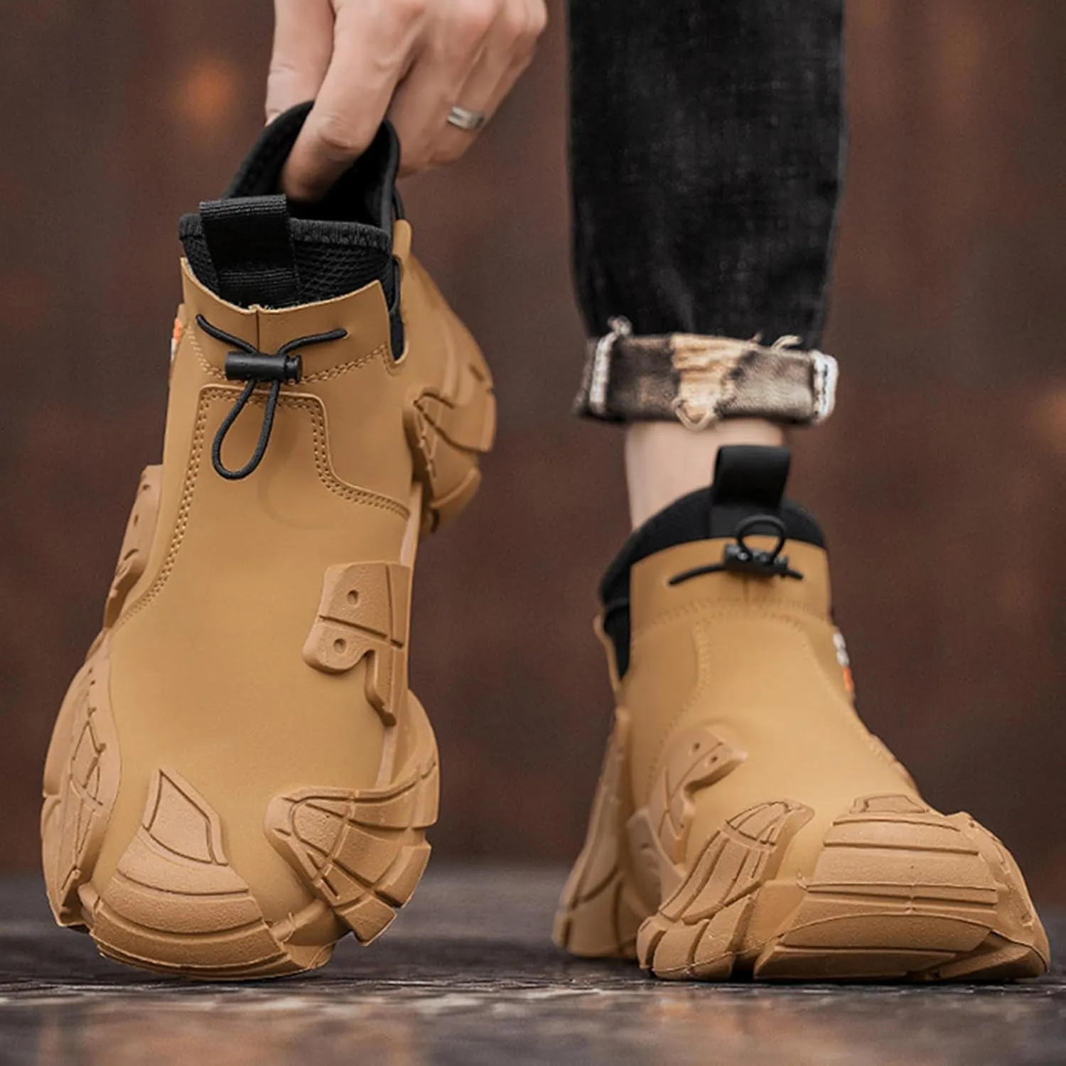 High Top Mens Hiking Shoes Casual Shoes Sneakers Sneakers Non-Slip Outdoor Soles Hiking Shoes Snow Boots