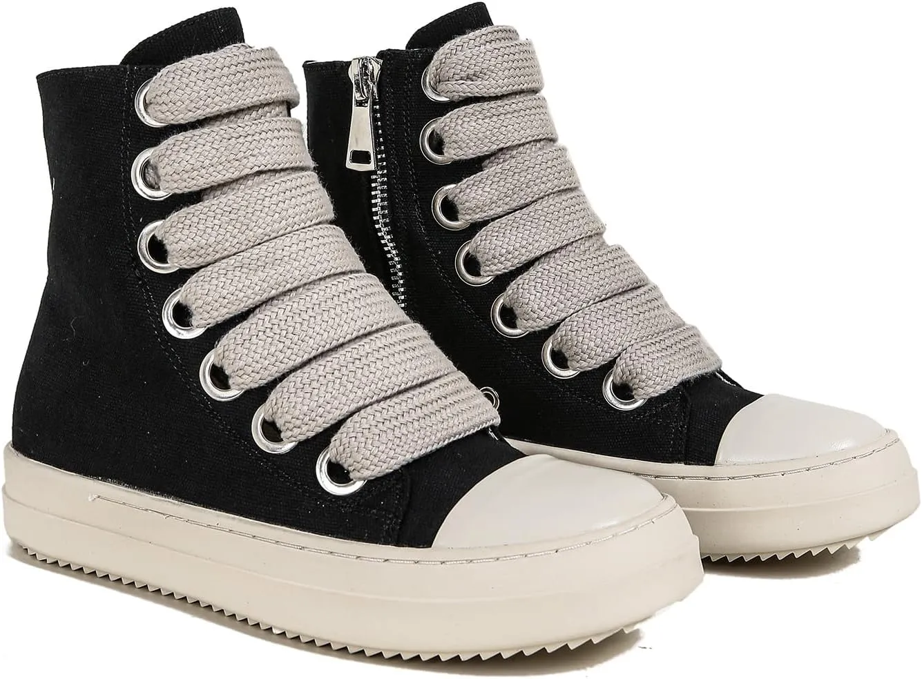 High Top Sneakers for Women Lace Up PU Leather Platform Sneakers Thick Sole Comfort Walking Shoes with Zipper