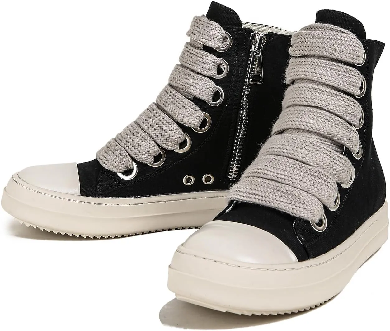 High Top Sneakers for Women Lace Up PU Leather Platform Sneakers Thick Sole Comfort Walking Shoes with Zipper