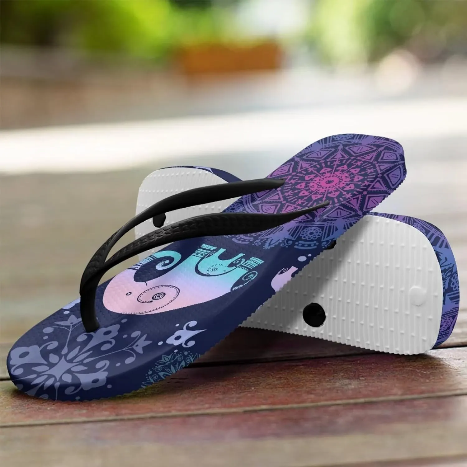 Howilath Animal Pattern Women Sandals Non-Slip Flip Flops for Women Beach Thong Sandals Bathroom Shower Shoes with EVA Sole